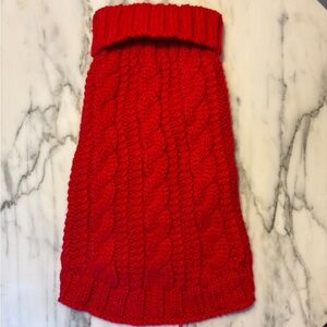 Cozy Red Cable Knit Dog Sweater